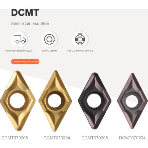 10PCS DCMT070204 VP15TF US735 UE6020 external metal lathe tool lathe tool DCMT 070204 milling cutter carbide insert