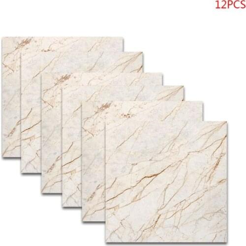12pcs Marble Self Adhesive PVC Ceramic Tile Sticker Waterproof Wall Home Decor
