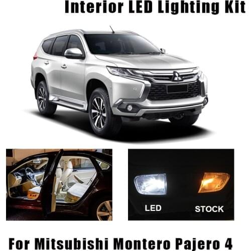 15pcs Canbus White LED Interior Map Dome Light Kit For Mitsubishi Montero Pajero 4 V80 V93 V97 V98 2007-2016 2017 2018 2019 2020