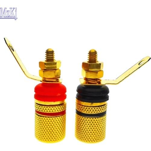 2Pcs Hot New 33MM Gold Plated Amplifier Speaker Terminal Binding Post Banana Plug Socket Connector Suitable For 4mm Banana Plugs