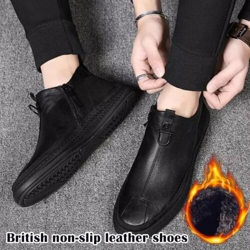 2021 Mens Microfiber Leather Shoes Soft Anti-slip Rubber Loafers Shoes Man Casual Leather Shoes A66