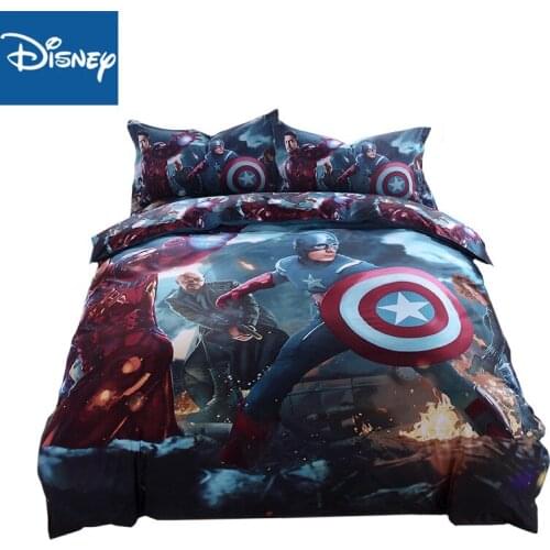 Captain America comforter cover sets 3-4pcs queen size boys cartoon 3D marvel egyptian cotton pillow sham cases twin size