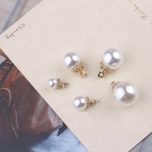 DIY earring accessories hair accessories material K gold alloy inlaid pearl pendant earrings earrings pendants