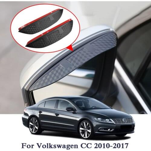 Car Styling Car Rearview Mirror Rain Eyebrow Stickers For Volkswagen Teramont Atlas Golf Polo Tiguan T-ROC Carbon Fiber sticker