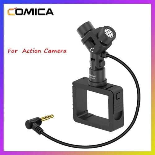Comica CVM-MT06 XY Stereo Microphone Cardioid Condenser Action Camera Video Mic for DJI Osmo Pocket(3.5MM TRS)