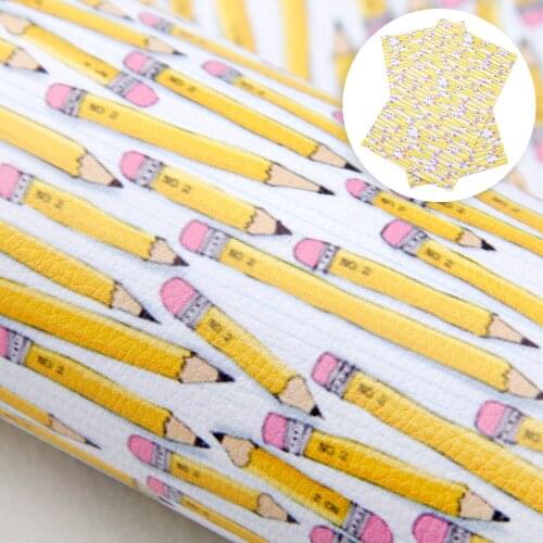 David accessories 20*33cm Back To School Lychee Faux Leather Fabric DIY Sewing Bow Bag Material Synthetic Leather Fabric,1Yc9968