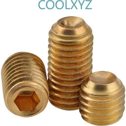 DIN916 Brass Machine Meter Screw rosh Environmentally Copper Headless Hexagon Set Top Wire Stop Payment M3-M10 5PCS