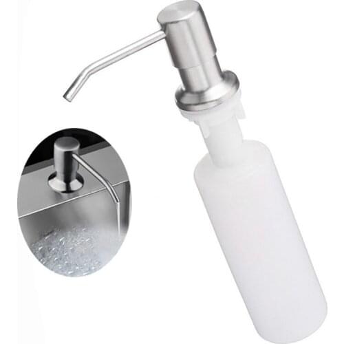 Soap Dispenser Kitchen Sink Deck Mounted Bathroom 300ml ABS Plastic Chrome Polished Black Liquid Soap Dispenser Bottle