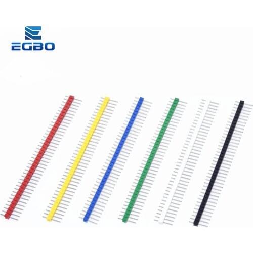 EGBO 10pcs 40 Pin 1x40 Single Row Male 2.54 Breakable Pin Header Connector Strip