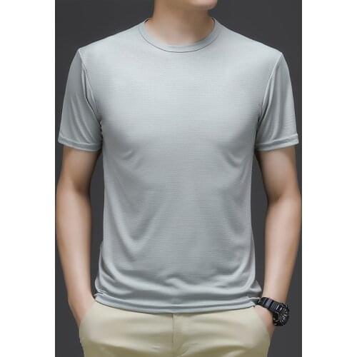 Stretch Breathable Oversize Wide T-shirts Summer Fashion 2021 Smooth Silk Classic Tee Mens Grey White Cozy Clothes Big Size Tops