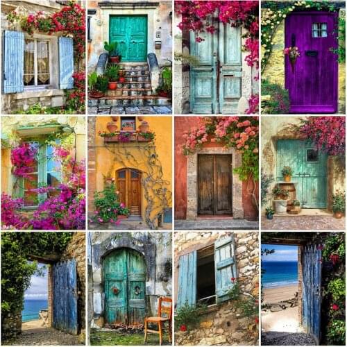 EverShine Diamond Embroidery Door Cross Stitch Diamond Painting Full Square Landscape New Arrival Handmade Hobby Gift Wall Decor