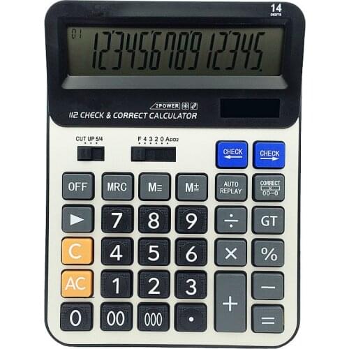 Arithmetic 14 Digit Calculator Large Display Calculator Solar Calculator Desktop Computer Calculation Tool Office Supplies