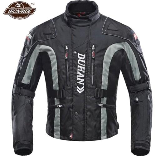 DUHAN Black Motorcycle Jacket Man Protective Gear Motocross Jacket + Pants Moto Set Riding Racing Suit Motorbike Biker Jacket