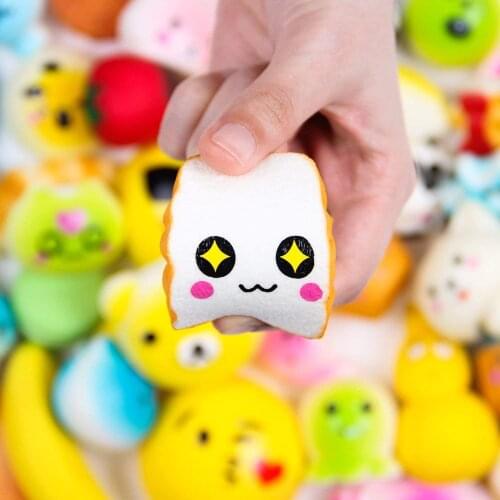 Random 50 PCS Animals Squishy Toys & Food Mini With Colorful Medium Kawaii Soft Cream Scented Slow Rising For Kids Gifts
