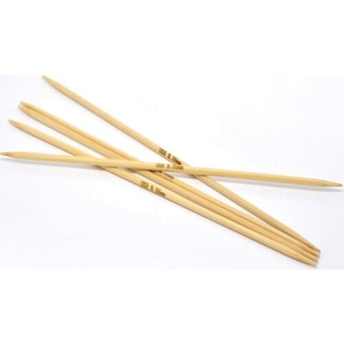 Natural Bamboo Hand Sewing Crochet Hook Set DP Knitting Needles Craft Knitting Accessories Tool (US Size 3/3.25mm) 20cm 5PCs/Set