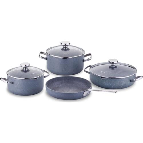 Stona 7 Piece Cookware Set modern design glass cover kitchen design tableware eat at the presentation of cookware Set