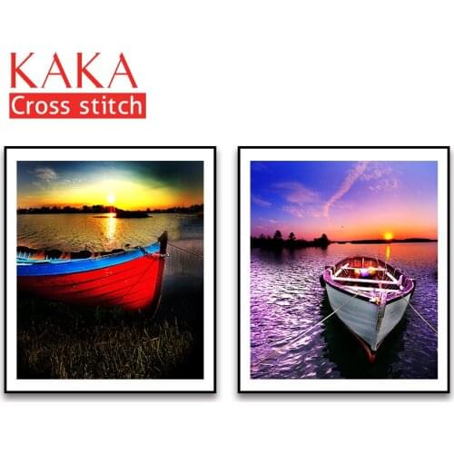 Cross stitch kits,Embroidery needlework sets with printed pattern,11CT-canvas for Home Decor Painting,Landscape Full NCKS020