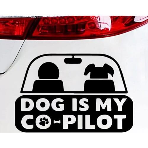 Cute Dog Is My Copilot car stickers Decal Vinyl Decal For Rearview Mirror Head Engine Cover Windows decoration accessories