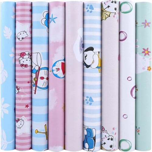 New Boy girl pink blue childrens bedroom pvc wall stickers cartoon cat animal paper wallpapers self-adhesive waterproof mildew