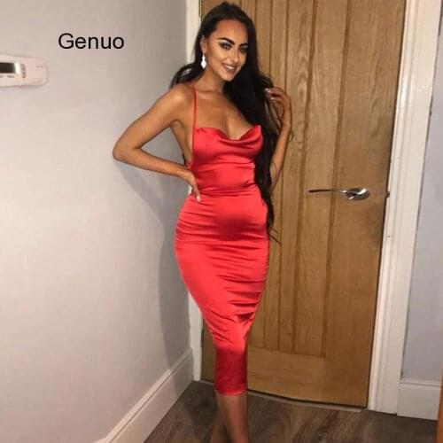 Neon Satin Lace Up 2021 Summer Women Bodycon Long Midi Dress Sleeveless Backless Elegant Party Outfits Sexy Club Clothes