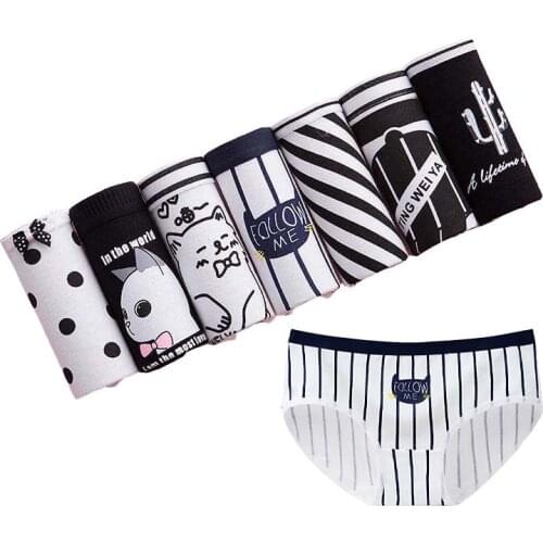 7 Pcs/Lot Cotton Panties Low Waist Underwear Women Underpants Seamless Briefs Girls Lingeries Soft Panty Plus Size Intimate Lady