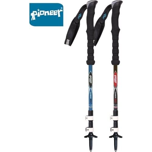 2019 New Pioneer Outdoor Hiking Trekking Trail Poles Ultralight Carbon Fiber Walking Sticks Telescopic Nordic Walking Canes