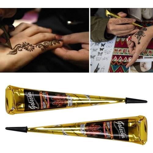New Black Brown Red White Henna Cones Henna Tattoo Mehndi Body Art Tattoo Sticker Body Cream Tattoo Paint Paste For Tempora G5S8