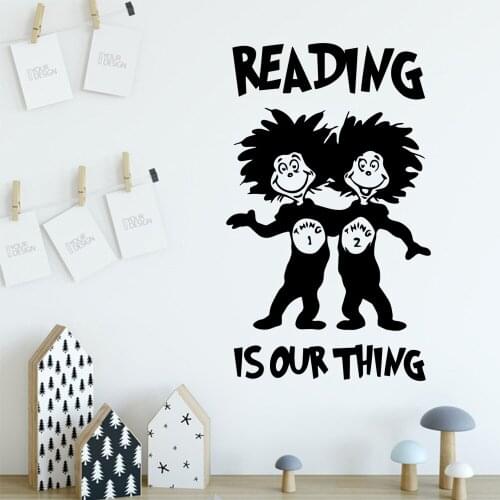 Drop Shipping reading is our thing Decorative Sticker Waterproof Home Decor for Living Room Company School Office Decoration
