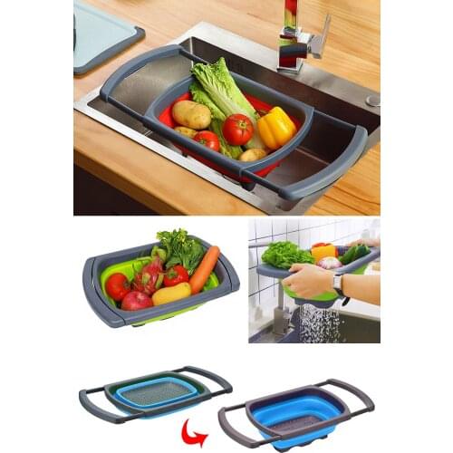 Accordion Adjustable Fruit Vegetable Washing Sink Strainer