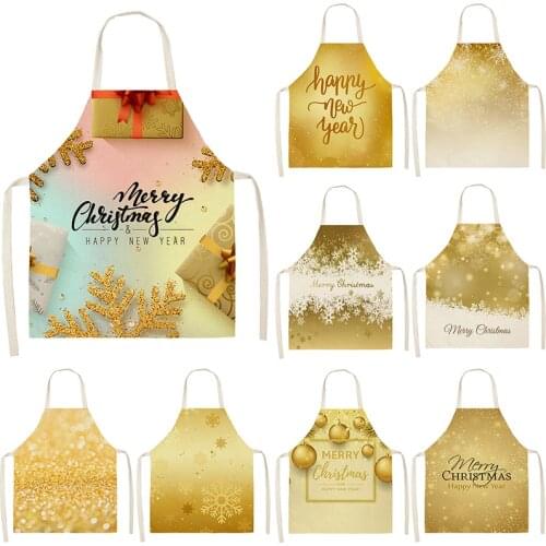 Christmas golden gift pattern customizable apron barist aalpaca House cleaning For home and kitchen Apron for children aprons