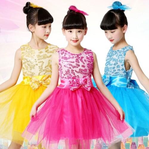Girl Dance Girls Ballet Dress For Girls Jazz Dance Kids Sequins Dance Costumes For Girls Performance Stage Costume Dancewear