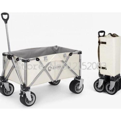 Fishing Trolley Outdoor Camping Cart Moving Artifact Supermarket Shopping Picnic Cart Folding Convenient Small Trailer