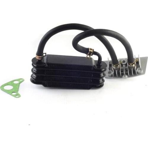 Aluminum Universal Motorcycle Oil Cooling Cooler Radiator Oil Cooler Set 158mm Black