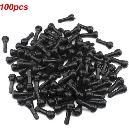 Youwinme 100Pcs TR413 Brass Car Valve Stem Rims Snap-In Tire Auto Tyre Tubeless Short Rubber Wheel