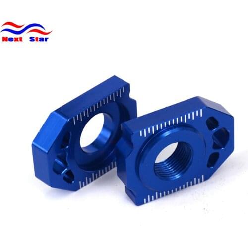 Blue CNC Rear Chain Adjuster Axle Block For HUSQVARNA TC85 TC125 TC250 TE125 TE250 TE300 2014 2015 2016