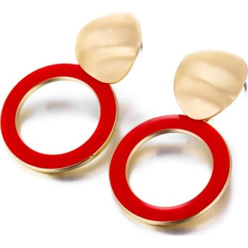 2019 Fashion Jewelry New Women Drop Round Earrings Matte Sequins Candy Color Circle Geometric Stud Earrings Female Party Gifts