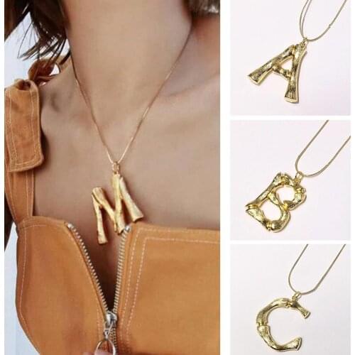 Large A to Z 26 Letters Pendant Necklace Women Fashion Statement Jewelry Gifts Hot