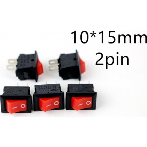 10pcs/lot 10*15mm SPST 2PIN ON/OFF G130 Rocker Switch 3A/250V Car Dash Dashboard Truck RV ATV Home
