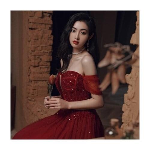 100% real wine red beading luxury ball gown medieval dress Renaissance gown queen Victorian Belle Ball gown