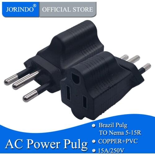 JORINDO Italy 3Pin Male To Nema 5-15R USA 3 Pin Female Adapter US 3 Prong to Italy Travel Plug Connector Italy To US US TO Italy