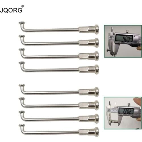 48 Pieces A Lot 8 G 4.0 mm 304 Stainless Steel Material Motorcycle Spokes Sliver Color J-bend Motocross Spokes With 22 mm Nipple