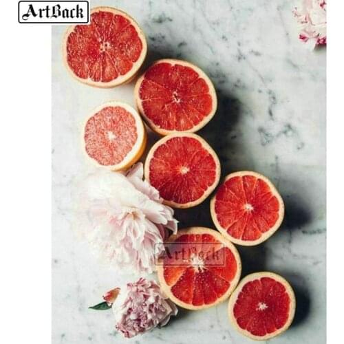 5d diy diamond painting orange picture fruit landscape full square 3d diamond mosaic home decoration sticker