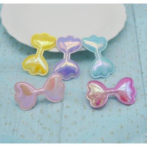 6.4*3.8cm 30pcs/lot shiny bow iron on patches DIY Childrens hair clips and diy beautiful clothes and shoes