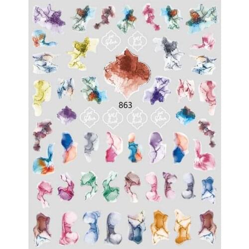 6 Styles Nail Stickers Laser Colorful Various Patterns DIY Decorative Creative Design Smudge Nail Art Patch Manicure Tools