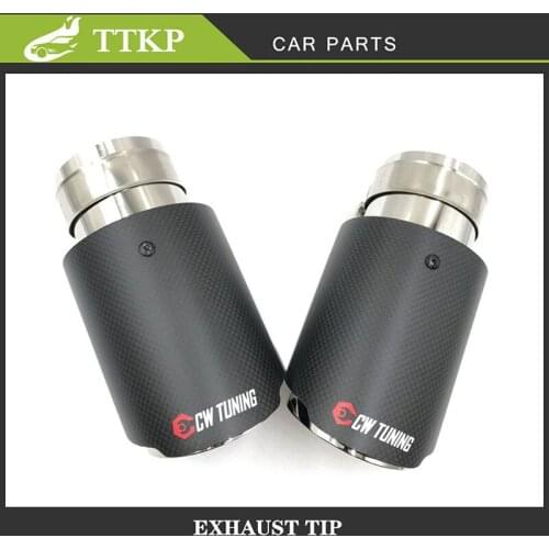 1Piece Modification accessories Matt Straight Carbon Fiber Stainless Steel Sigle tip Muffler Pipe End tail Exhaust Tip