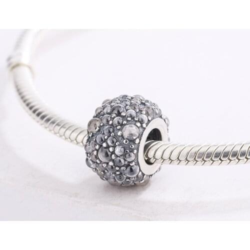 925 Sterling Silver Large And Small Crystal Surface Is Uneven Pendant Charm Bracelet DIY Jewelry Making For Original Pandora