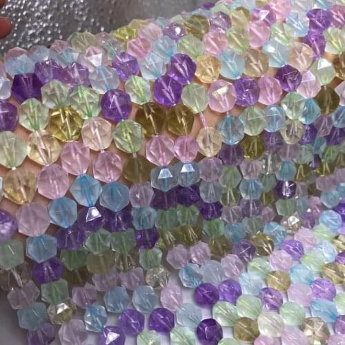 Natural Crystal Loose Beads Five Elements Face Beads Jewelry Making DIY Necklaces Bracelets Earrings Jewelry Accessories