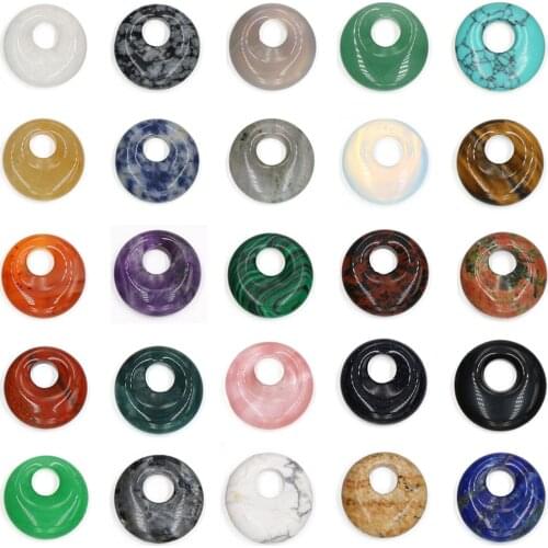 Natural Stone Semi-Porous Beads Exquisite Round Large Hole Crystal Agate Topaz Bead For Jewelry Making DIY Necklace Pendant 18mm