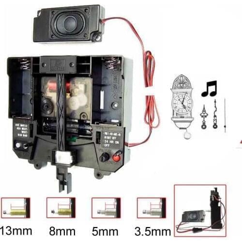 4 sizes Long Shaft Chime Clock Movement 3.5/5/8/13mm Pendulum Swing Silent clock Mechanism, old grandfather clock replacement