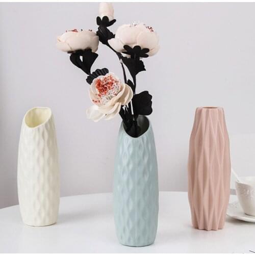 Flower Pot Home Decoration Origami Plastic Vases Imitation Porcelain Modern Decoration For Bedroom